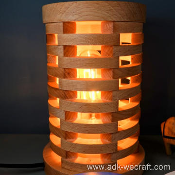 Multi-Layer Bedside Dimmable Wooden Table Lamp